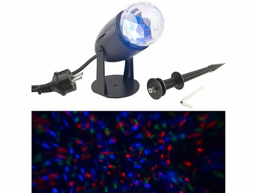 Projecteur LED disco 3 W à motifs mobiles et 3 coloris