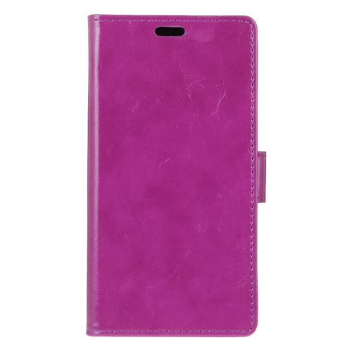 Etui en PU crazy horse avec support violet pour votre LG G7 Fit