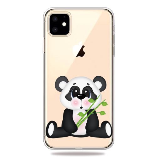 Coque en TPU impression de motifs clair panda tenant du bambou pour votre Apple iPhone XR 6.1 pouces (2019)