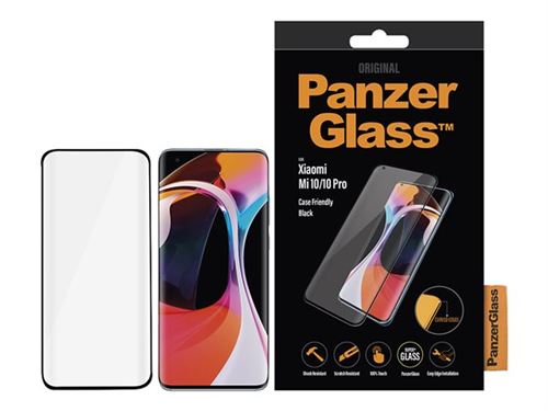 PanzerGlass Case Friendly - Protection d'écran pour téléphone portable - couleur de cadre black - pour Xiaomi MI 10, 10 Pro