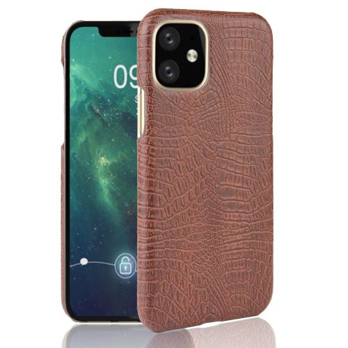 Etui en PU crocodile café pour votre Apple iPhone 5.8 pouces (2019)