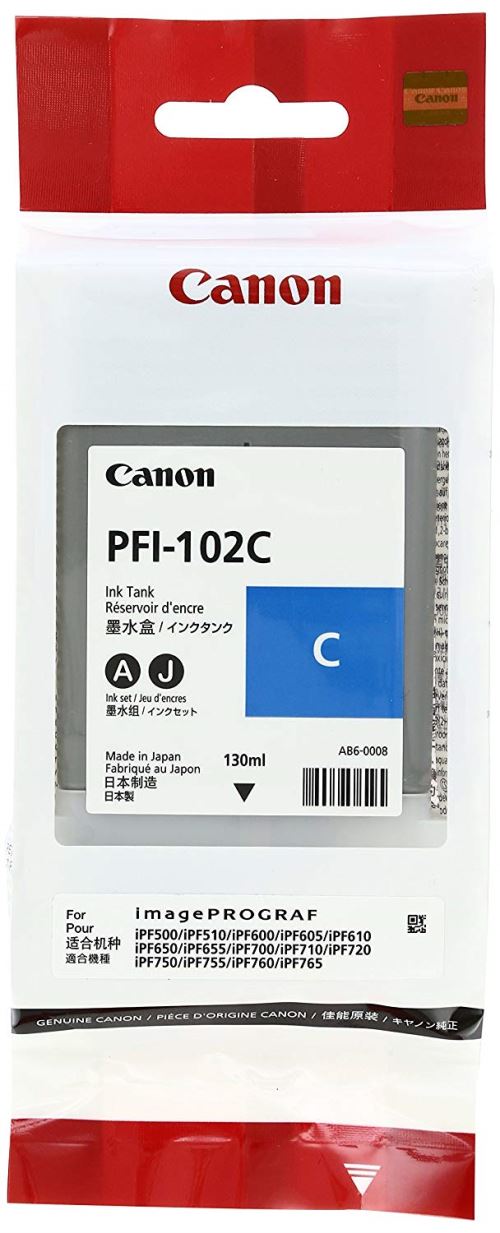 Canon LUCIA PFI-102 C Cartouche d'encre d'origine 1 x cyan