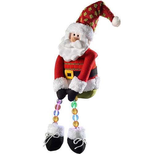 WeRChristmas fantaisie Père Noël assis avec LED Jambes et corps avec lumières Décoration de Noël, multicolore, 50 x 16 x 12 cm