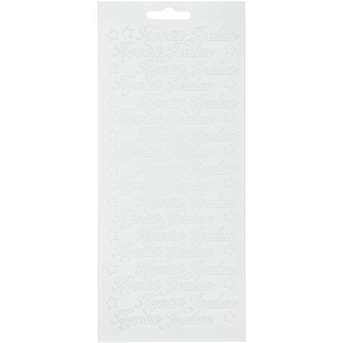 Creotime feuille d'autocollants blanche Joyeux Noël finlandais 1 feuille