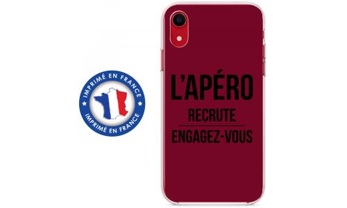 Coque souple pour Apple iPhone XR avec impression Motifs l'apéro recrute bordeau