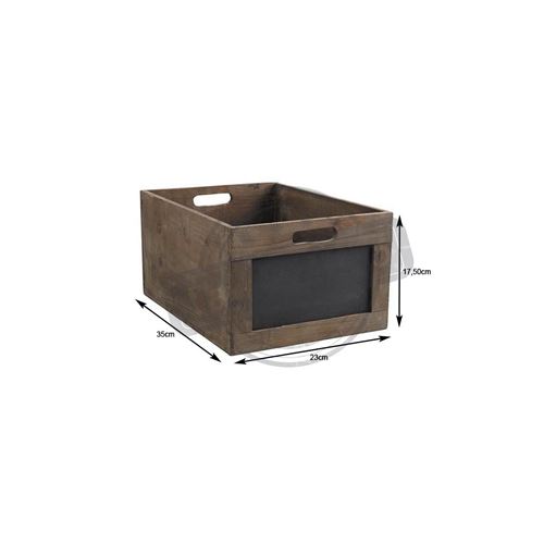 Aubry Gaspard - Caisse de rangement en bois avec ardoise 35 x 23 x 17,5 cm