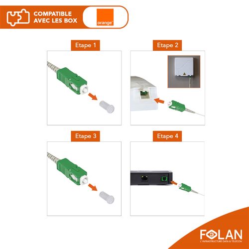 Câble Fibre Optique Livebox Orange - FOLAN - 3m - Câbles réseau - Achat &  prix