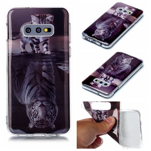 Coque en TPU impression de modèle chat et reflet dans l'eau pour votre Samsung Galaxy S10e