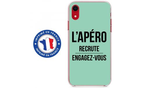 Coque souple pour Apple iPhone XR avec impression Motifs l'apéro recrute turquoise