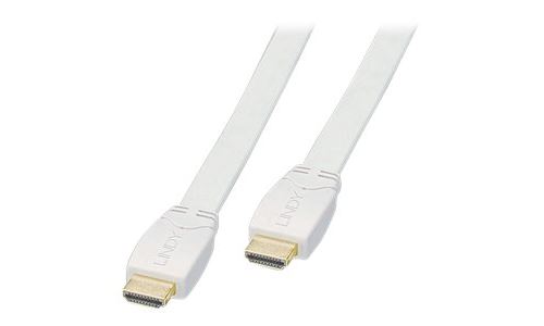 Lindy Premium - HDMI-kabel - HDMI male naar HDMI male - 50 cm - beschermd - wit - vlak