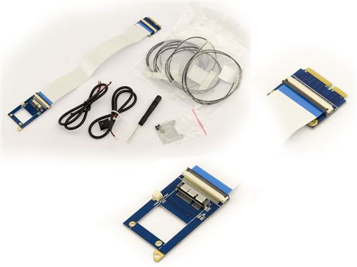 Adaptateur MiniPCIe pour carte WIFI Bluetooth BCM94360 BCM94331 Avec nappe flexible