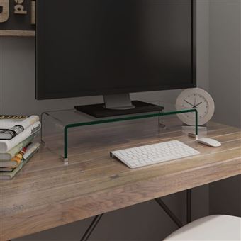 Meuble TV pour moniteur 60x25x11 cm verre transparent - 1