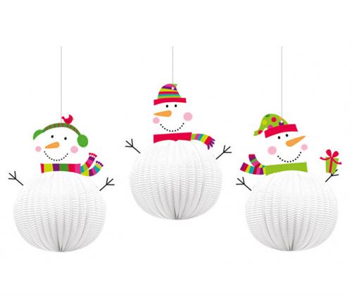 Amscan décoration suspendue Bonhomme de neige 20,3 cm papier blanc