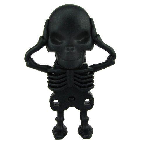 818-TEch No7900070064 Hi-Speed 2.0 clé USB 64Go squelette horreur 3D noir