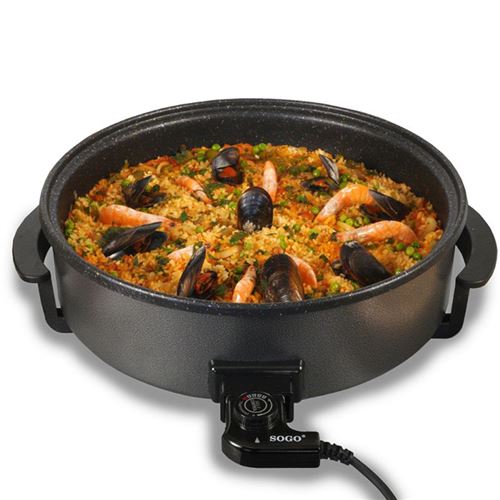 Casserole Électrique Multifonctions Sogo PIZSS10105 Ø 42 cm 1500W Noir