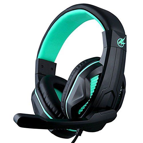 AROKH - Casque Gaming - H-1 - Microphone omnidirectionnel et rétractable - Noir/Vert