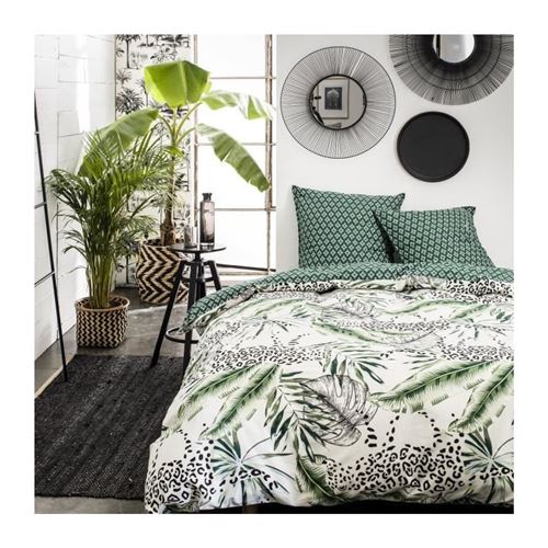 TODAY Parure de couette Sunshine 2.7 - 100% Coton - 240 x 260 cm - Vert et blanc
