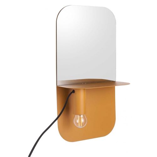 Leitmotiv - Applique murale avec miroir intégré Plate Jaune