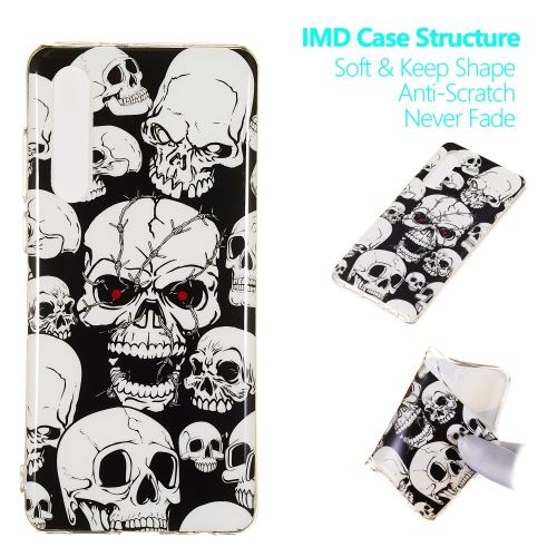 Coque en TPU impression d'un motif lumineux luminescent crânes froids pour votre Huawei P30