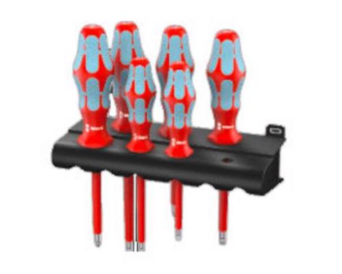 Wera 3165 i/6 VDE Jeu de tournevis 6 pi&egrave;ces vis &agrave; fente, vis Pozidriv