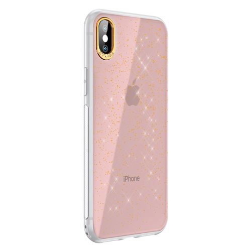 Coque en TPU caméra de placage rose pour votre Apple iPhone XS Max 6.5 pouces