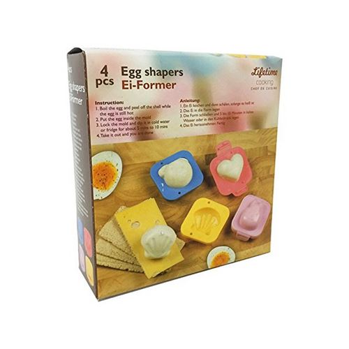 Set de 4 moule à oeuf dur sushi coeur, ours, coquillage et lapin