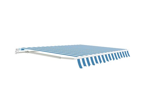 Store rétractable manuel PALEAS 3,95 x 2,5m - bleu canard et blanc