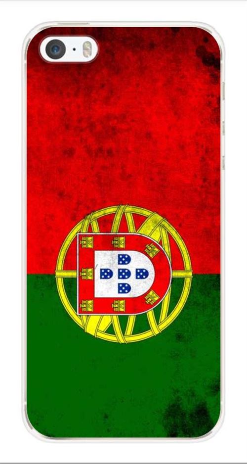 Coque en silicone imprimée compatible iPhone 5 iPhone 5S Drapeau Portugal
