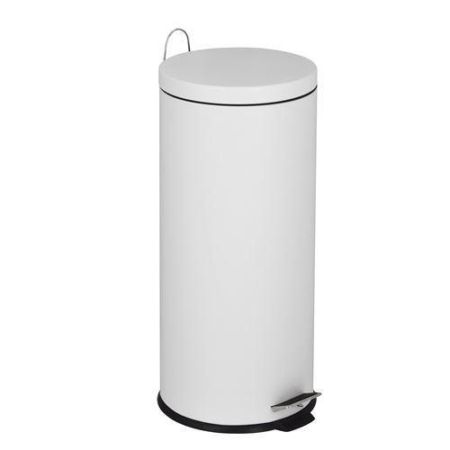 Poubelle de cuisine à pédale URBAN Blanc Acier inoxydable 30 L