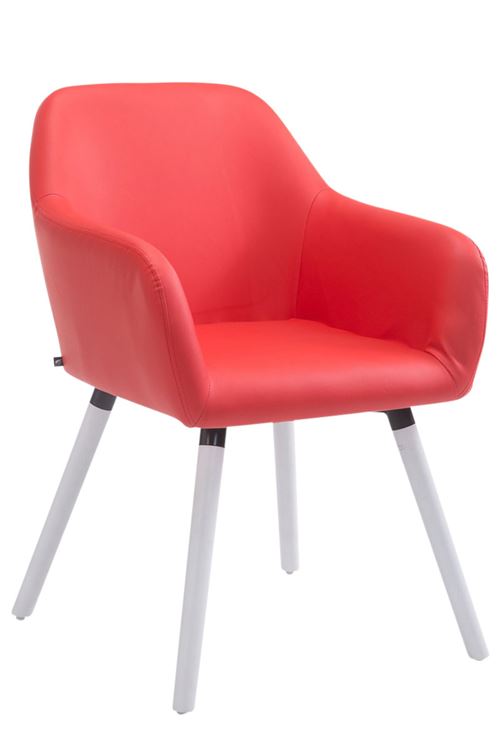 Chaise Visiteur Achat V2 similicuir , Rouge/Blanc