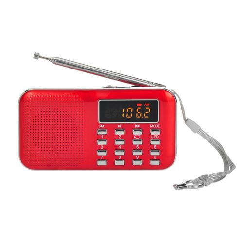 Ultra-mince FM AM Radio Supper numérique basse Mini haut-parleur USB TF LCD AUX LED Lumière