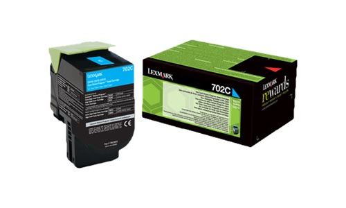 Lexmark 702C - cyan - originale - cartouche de toner - LCCP, LRP