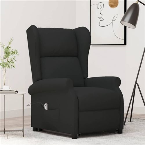 vidaXL Fauteuil inclinable Noir Tissu