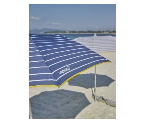 Ezpeleta Parasol De Plage Special Moto Ou Velo Oe 170 Cm Raye Bleu Socle Non Inclus