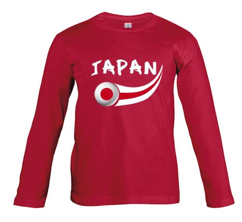 Supportershop Japon T-Shirt manches longues Adulte, Rouge, FR : M (Taille Fabricant : M)