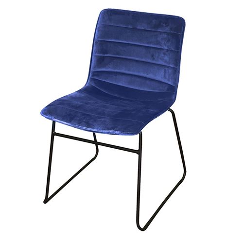 Chaise en velours côtelé bleu profond Brooklyn