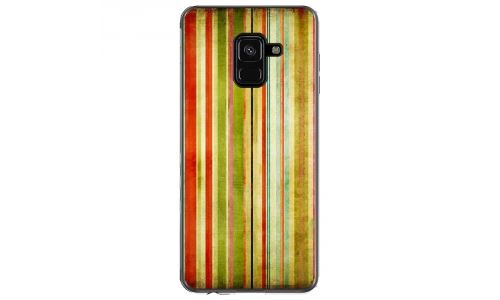 Coque souple pour Samsung Galaxy A8 2018 avec impression Motifs bandes effets vintages 3