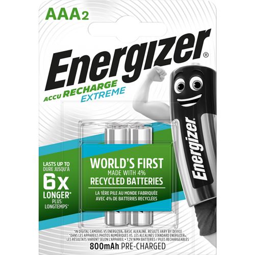 Pile rechargeable LR3 (AAA) NiMH Energizer Extreme HR03 E300624300 800 mAh 1.2 V