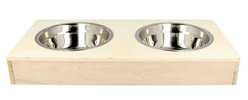 Comparer les prix de Gamelles inox + support en bois
