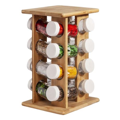 Etagère à épices en bambou Cook - 16 Pots
