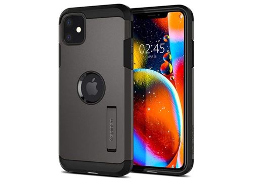 Coque iPhone 11 Spigen Tough Armor - Métal Foncé