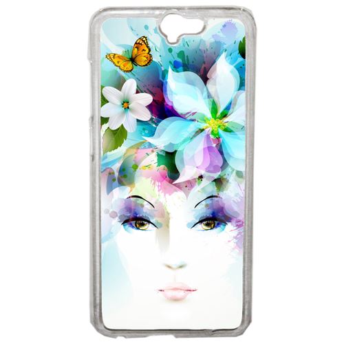 Coque Girl And Flowers Compatible Htc One A9 Transparent