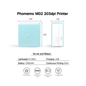 15€88 sur Imprimante thermique Portable Bluetooth Phomemo M02 sans