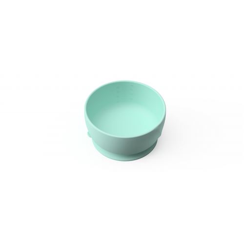 Bol en silicone avec ventouses vert menthe