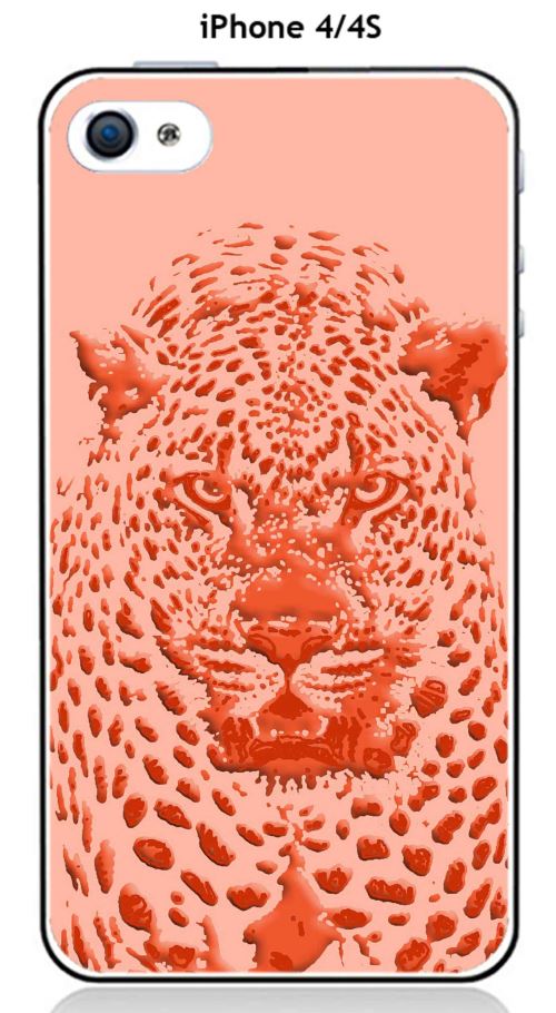 Coque TPU gel souple Apple iphone 4 / 4S design Jaguar rose orange
