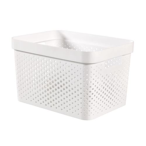 CURVER Panier de rangement Infinity 17 L - Aspect tricot - Blanc