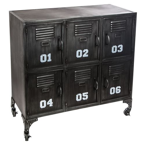 Etag&egrave;re design industriel Sevin - L. 90 x H. 88 cm - Noir