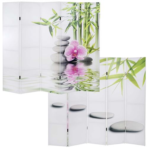 Paravent / cloison de séparation T234, 5 pans motif Kho Samui 180x200cm