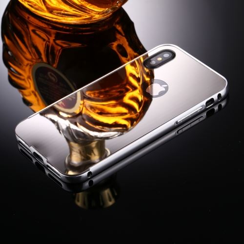 Iphone X / Xs Coque Protection Plastique Electroplating Argenté Als80247