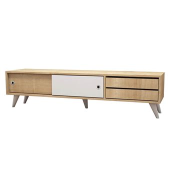 251 10 Sur Meuble Tv Scandinave Eduardo 160 X 40 Cm Marron Et